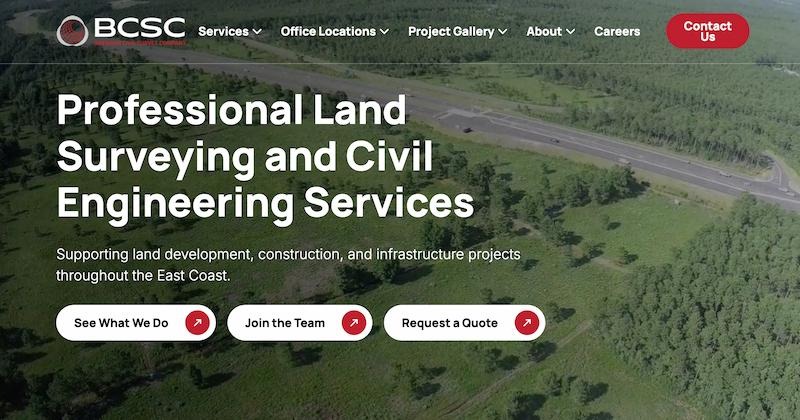 Bateman Civil Survey Company construction web design