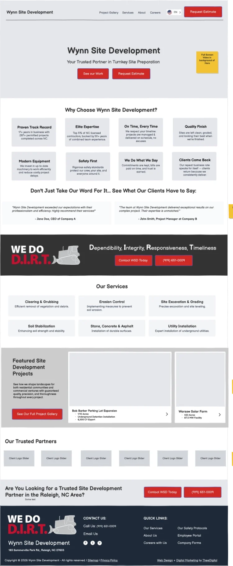 wynn site development imaging website just wireframe