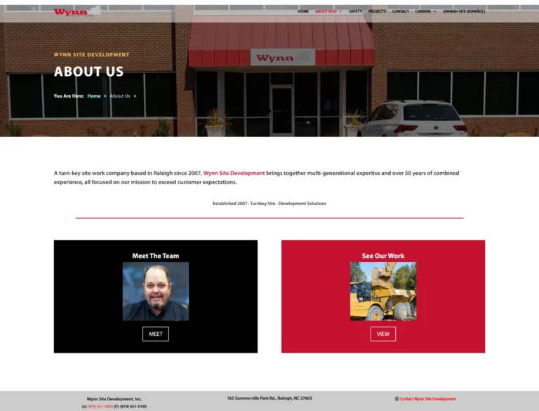 wynn site development imaging old website mockup
