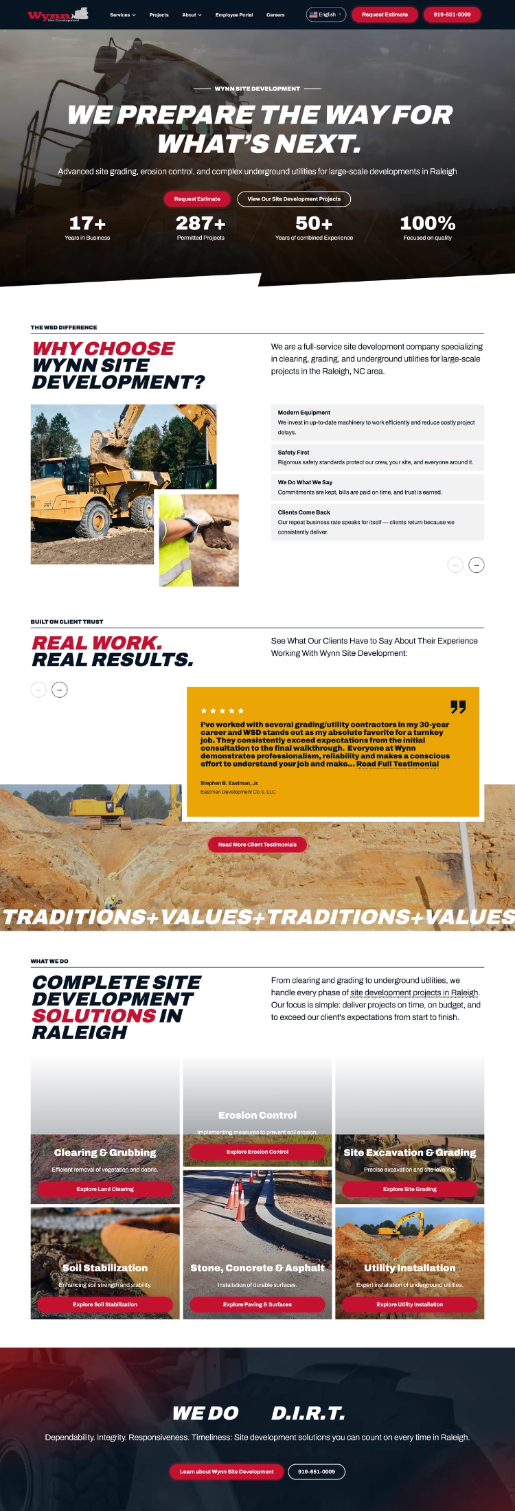 wynn site development website just wireframe