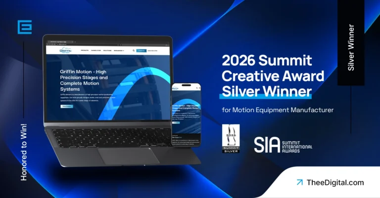 TheeDigital Wins Silver in the 2026 Summit Creative Awards for Griffin Motions Website