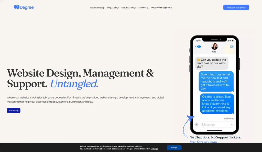 90 degree custom web design